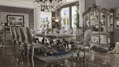 Versailles Dining Table 66820 in Antique Platinum by Acme