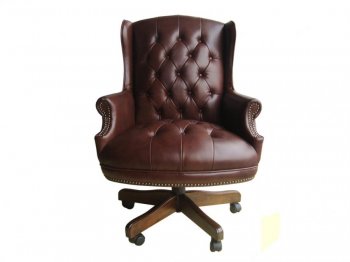 Brown, Burgundy or Black Top Grain Leather Classic Office Chair [PHOC-175]