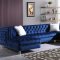 FD162 Sectional Sofa in Blue Velvet by FDF w/Acrylic Legs