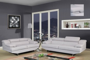 U8141 Sofa in Light Gray Bonded Leather by Global w/Options [GFS-U8141 Light Gray]