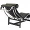 Charles Chaise Lounge EEI-129-BLK in Black Leather by Modway