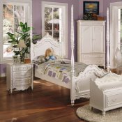 00995 Pearl Kids Bedroom in White by Acme w/Post Bed & Options