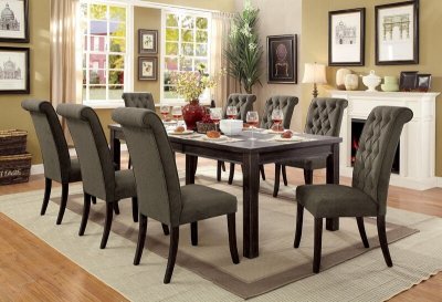 Sania III Dining Table CM3324BK-T-84 in Antique Black w/Options