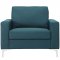 Allure Sofa & Chair Set in Blue Fabric by Modway w/Options