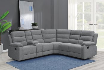 David Motion Sectional Sofa 609620 in Smoke Fabric by Coaster [CRSS-609620 David]