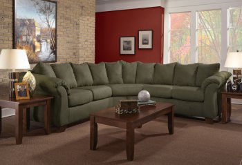 Olive Microfiber Modern Sectional Sofa w/Optional Items [AFSS-4600-Olive]