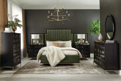 Formosa Bedroom 222821 in Dark Moss Velvet by Coaster w/Options