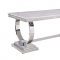 Zander Dining Table 68250 White Faux Marble by Acme w/Options