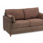 Softee Sofa Bed in Brown Microfiber Fabric w/ Full Sleeper