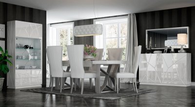 Kiu Dining Table in White by ESF w/Options