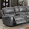 Joanne Power Motion Sectional Sofa CM6951GY in Gray Leatherette