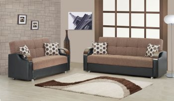 Soho Sofa Bed in Brown Chenille Fabric by Rain w/Optional Items [RNSB-Soho Brown]