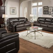 Truffle-Brown Top Grain Leather Modern Sofa & Loveseat Set