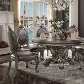Versailles Dining Round Table 66840 in Antique Platinum by Acme
