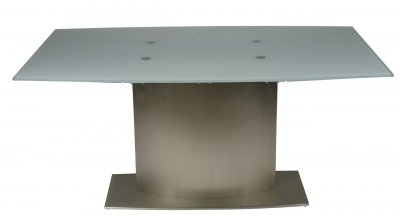 Unique Dining Table w/White Glass Top by Whiteline Imports