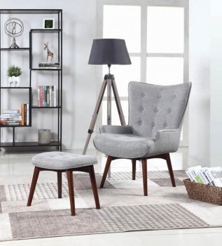 904119 4Pc Accent Chair & Ottoman Set in Grey by Coaster [CRAC-904119]