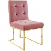 Privy Dining Chair Set of 2 in Dusty Rose Velvet by Modway