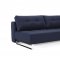 Supremax DEL Sofa Bed in 528 Mixed Blue w/Chrome Steel Legs