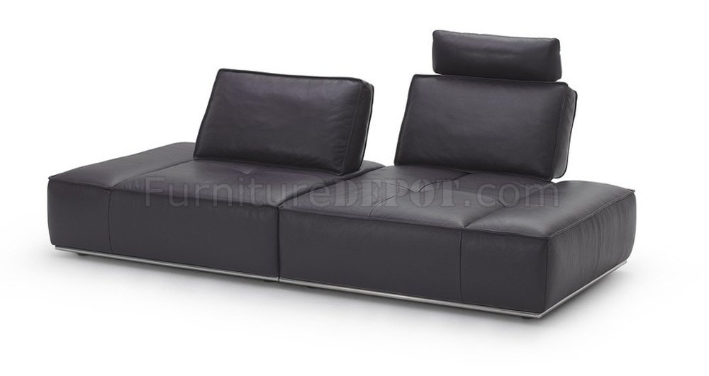 1323 Modular Sectional Sofa in Grey Italian Full Leather by J&M - Click Image to Close