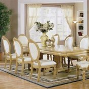 Antique White Finish Stylish Dining Room Set with Carved Details