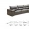 Cagliari Sectional Sofa in Grey Premium Leather by J&M