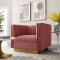 Sanguine Sofa in Dusty Rose Velvet Fabric by Modway w/Options
