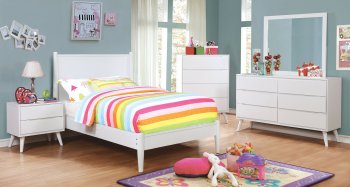 Lennart CM7386WH-T 4Pc Kids Bedroom Set in White w/Options [FAKB-CM7386WH-T]