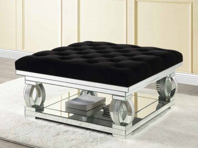 Lotus Ottoman AC00536 in Mirror by Acme