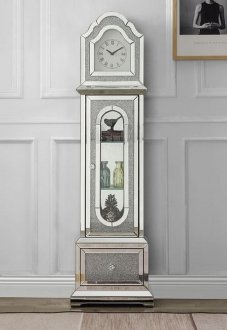 Noralie Grandfather Clock AC00347 in Mirror w/LED by Acme