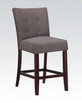 Baldwin Counter Height Chair Set of 2 in Gray Microfiber by Acme [AMBA-16831 Baldwin]