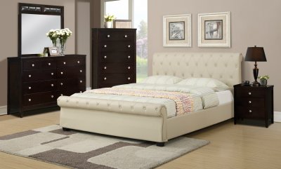 F9245 Bedroom 4Pc Set by Boss w/Leatherette Upholstered Bed