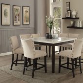 Nolan Counter Height Dining Set 5Pc 72855 White Marble Top - Acm