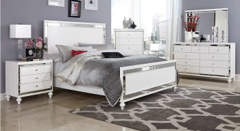 Alonza Bedroom 1845 in White by Homelegance w/Options [HEBS-1845 Alonza]
