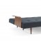 Recast Plus Sofa Bed w/Walnut Arms in 515 Nist Blue - Innovation