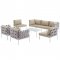 Harmony EEI-2619 8Pc Outdoor Aluminum Sectional Sofa Set
