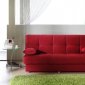 Red Microfiber Elegant Contemporary Sofa Sleeper w/Storage
