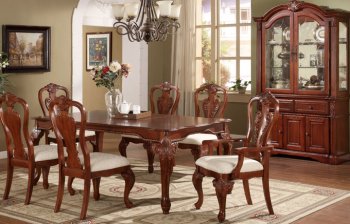 Cherry Finish Traditional Formal Dining Room w/Optional Items [PXDS-F2085]