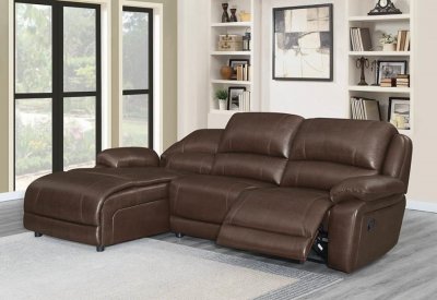 Mackenzie Motion Sectional Sofa 3Pc Chestnut 600357A by Coaster