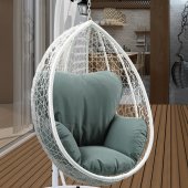 Simona Patio Swing Chair 45032 in Green & White by Acme
