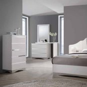 Alessandro Bedroom Set 5Pc 205001 in Glossy White by Coaster