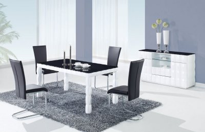 D8055 Dining Table in Black & White by Global w/Options