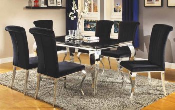 Carone Dinette Set 5Pc 105071 in Glass & Steel w/Options [CRDS-105071 Carone]