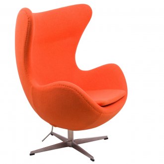 Egg Lounge Chair EG35ORWC in Orange Wool by LeisureMod