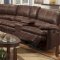 Rustic Brown Microfiber Reclining Sectional w/Baseball Stitching
