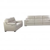 Thompson Power Motion Sofa in Taupe Leather by Beverly Hills