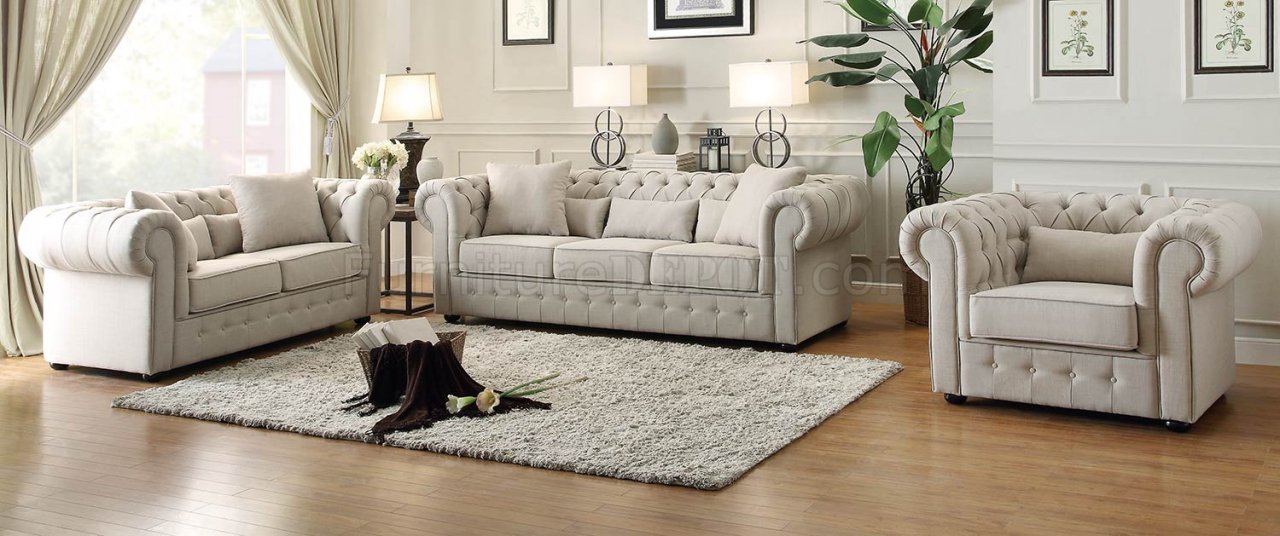 Savonburg Sofa 8427 in Neutral Fabric by Homelegance w/Options - Click Image to Close