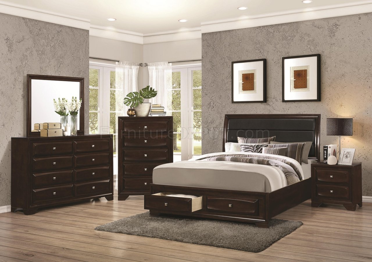 Jaxson 203481 Bedroom 5Pc Set in Cappuccino by Coaster w/Options - Click Image to Close