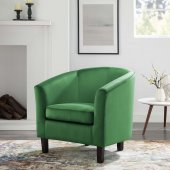 Prospect Accent Chair Set of 2 in Emerald Velvet by Modway