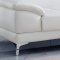 Monroe Sectional Sofa in White Bonded Leather by Whiteline