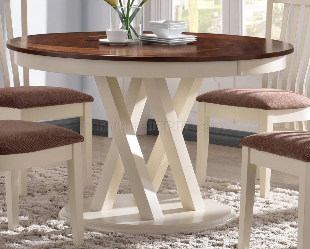 104341 Naomi 5pc Dining Set By Coaster In Two Tone W Options